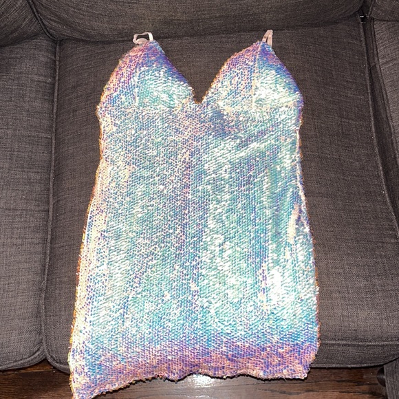 Pink Sequin Mini Dress - Picture 2 of 4